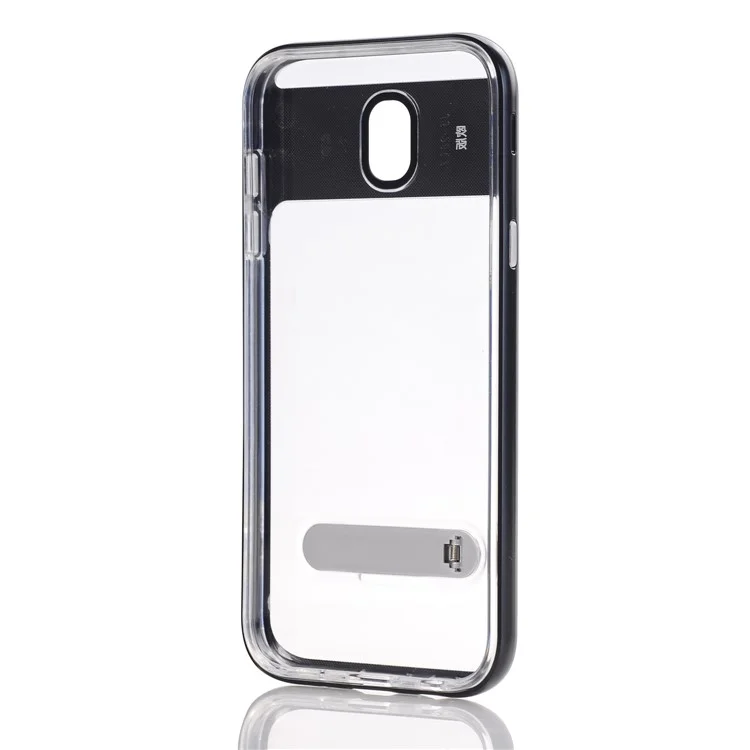 Clear Back PC + TPU Hybrid Case with Kickstand for Samsung Galaxy J5 Pro (2017) / J5 (2017) EU Version - Black
