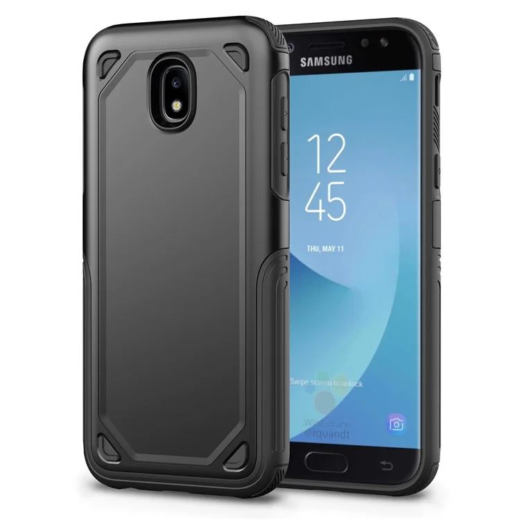 Plastic + TPU Hybrid Rugged Armor Cover for Samsung Galaxy J3 (2017) EU Version / J3 Pro (2017) - Black