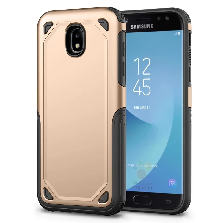 Rugged Armor Plastic + TPU Hybrid Cover for Samsung Galaxy J3 (2017) EU Version / J3 Pro (2017) - Gold