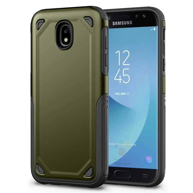 Rugged Armor Plastic + TPU Hybrid Case for Samsung Galaxy J3 (2017) EU Version / J3 Pro (2017) - Green