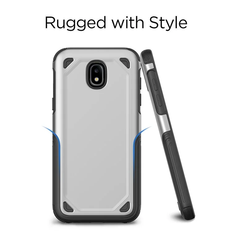 Hybrid PC + TPU Armor Rugged Case for Samsung Galaxy J5 (2017) EU Version / J5 Pro (2017) - Silver