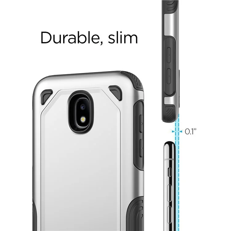 Hybrid PC + TPU Armor Rugged Case for Samsung Galaxy J5 (2017) EU Version / J5 Pro (2017) - Silver