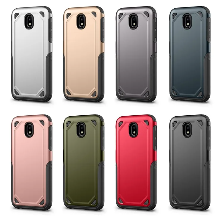 Hybrid PC + TPU Armor Rugged Case for Samsung Galaxy J7 (2017) EU Version / J7 Pro (2017) - Silver