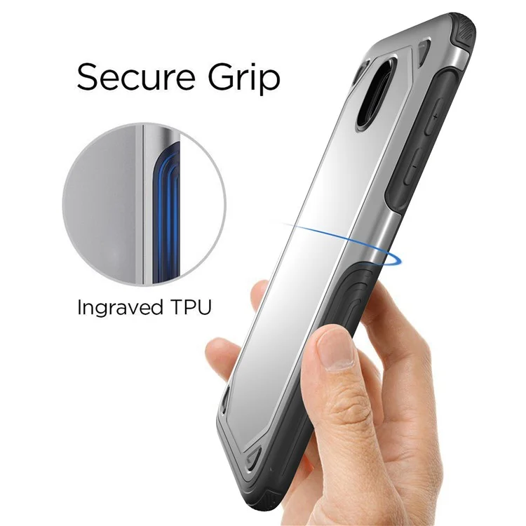 Hybrid PC + TPU Armor Rugged Case for Samsung Galaxy J7 (2017) EU Version / J7 Pro (2017) - Silver