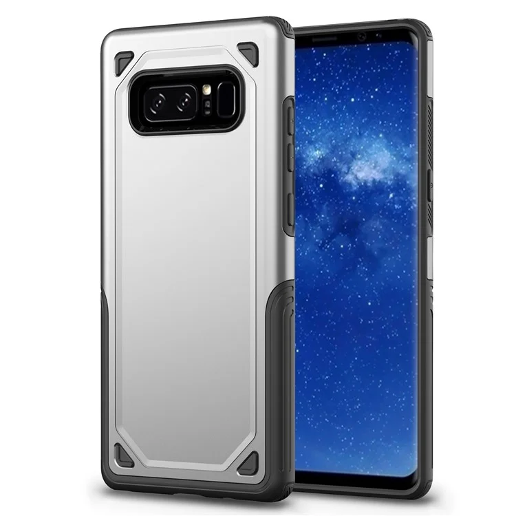 Hybrid PC + TPU Armor Rugged Case for Samsung Galaxy Note 8 N950 - Silver