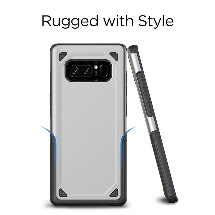 Hybrid PC + TPU Armor Rugged Case for Samsung Galaxy Note 8 N950 - Silver