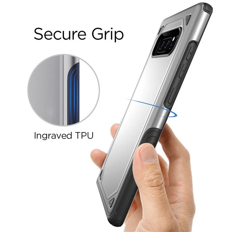 Hybrid PC + TPU Armor Rugged Case for Samsung Galaxy Note 8 N950 - Silver