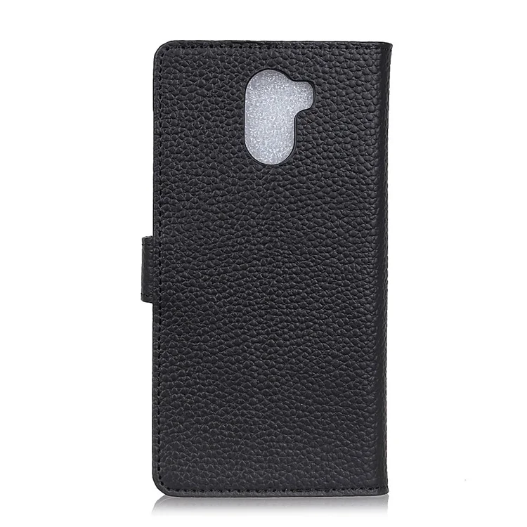 Litchi Texture Genuine Leather Wallet Stand Case for Samsung Galaxy S9+ G965 - Black