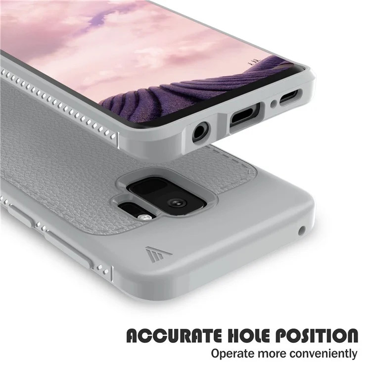 IVSO Gentry Series PU Leather Coated TPU Back Cover for Samsung Galaxy S9 - Grey
