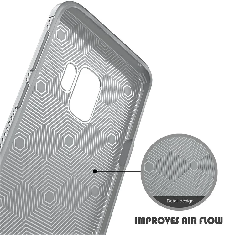 IVSO Gentry Series PU Leather Coated TPU Back Cover for Samsung Galaxy S9 - Grey