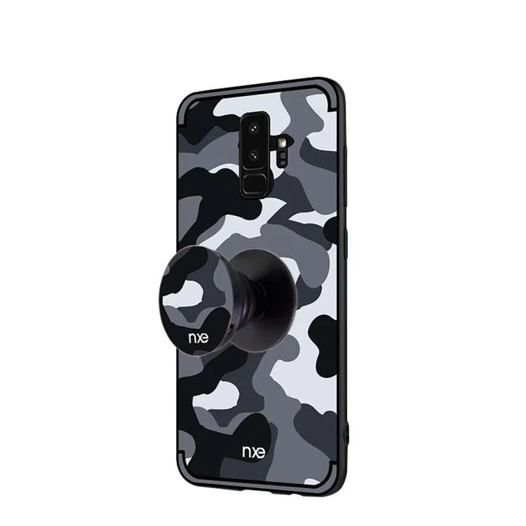 NXE Camouflage Series TPU + PC Hybrid Back Case with Expanding Mount for Samsung Galaxy S9+ G965 - Grey