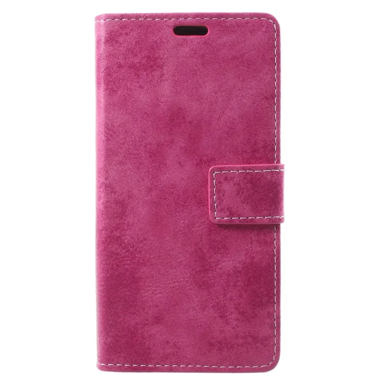 Vintage Matte Leather Wallet Stand Phone Case for Samsung Galaxy S9 G960 - Rose