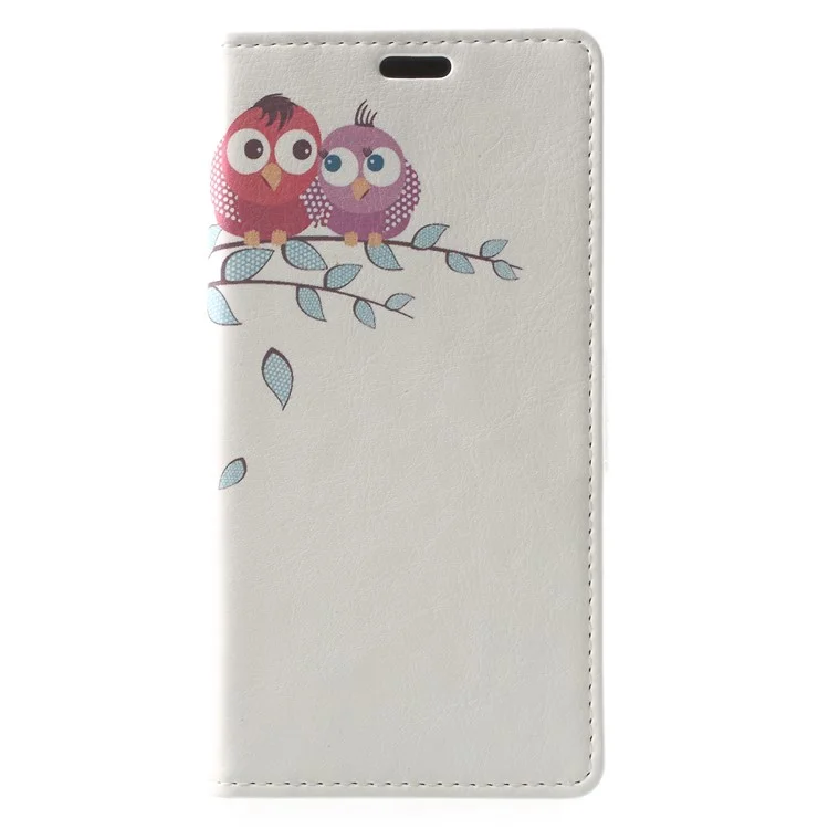 Patterned PU Leather Folio Wallet Stand Phone Casing for Samsung Galaxy S9 G960 - Owls
