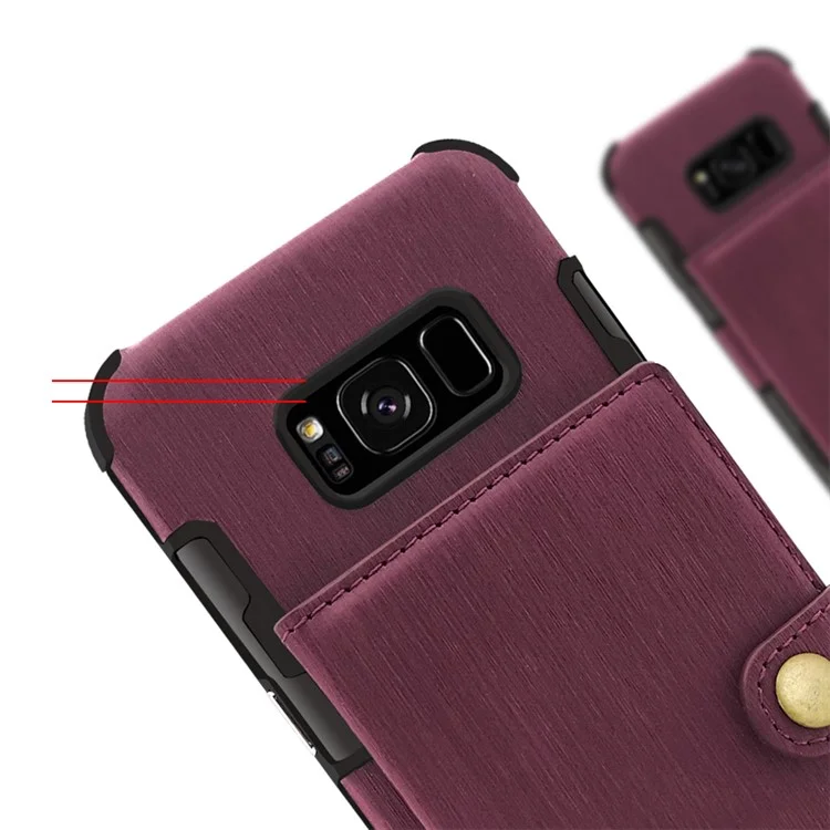 Anti-drop Brushed Cloth Coated Plastic Case for Samsung Galaxy S8 G950 - Wine Red