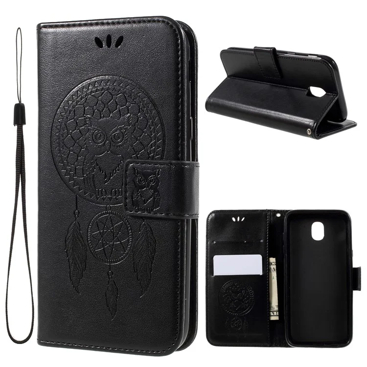 Imprint Owl Dream Catcher Pattern PU Leather Case for Samsung Galaxy J5 (2017) EU Version/J5 Pro (2017) - Black