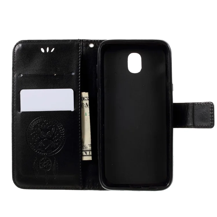 Imprint Owl Dream Catcher Pattern PU Leather Case for Samsung Galaxy J5 (2017) EU Version/J5 Pro (2017) - Black