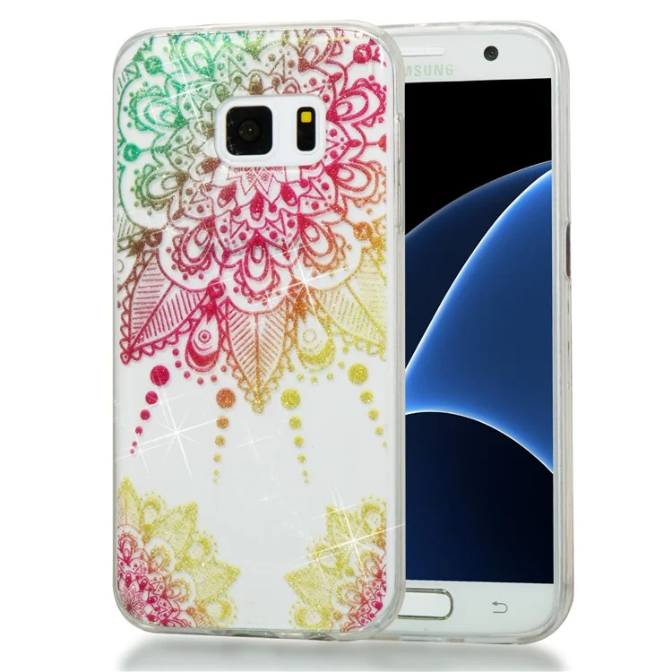 IMD Glitter Powder TPU Protective Cover for Samsung Galaxy S7 SM-G930 - Mandala