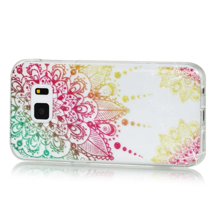IMD Glitter Powder TPU Protective Cover for Samsung Galaxy S7 SM-G930 - Mandala