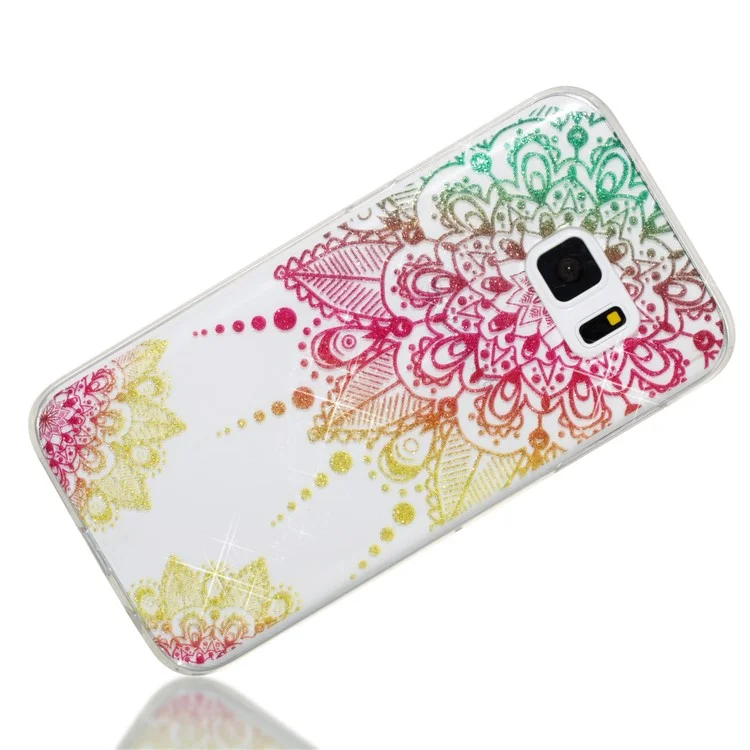 IMD Glitter Powder TPU Protective Cover for Samsung Galaxy S7 SM-G930 - Mandala
