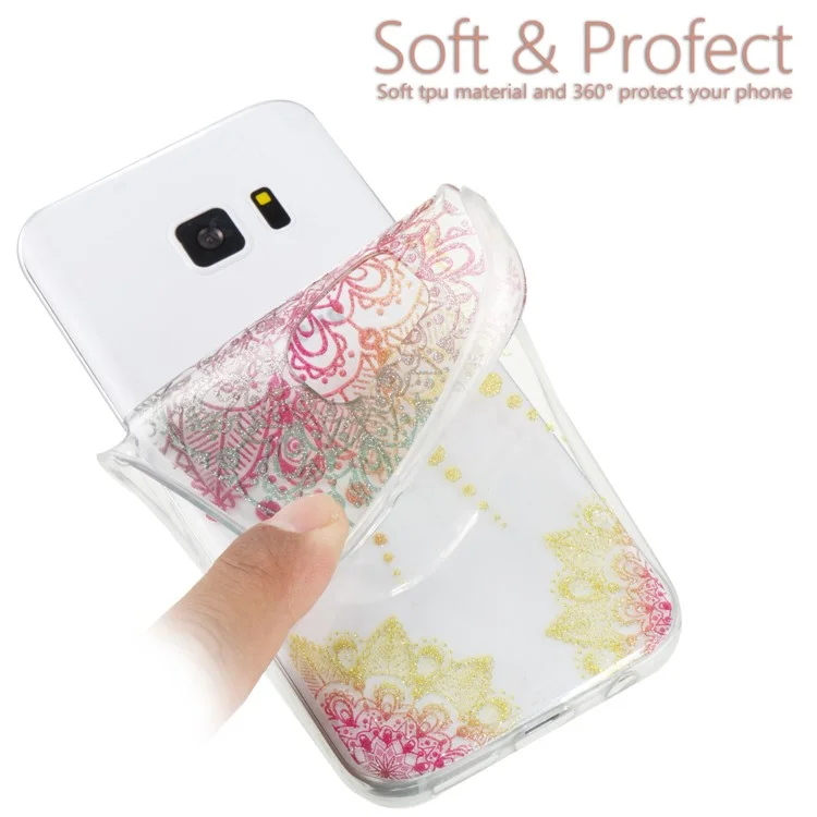 IMD Glitter Powder TPU Protective Cover for Samsung Galaxy S7 SM-G930 - Mandala