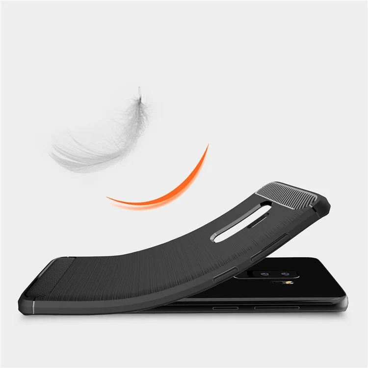 Carbon Fibre Brushed TPU Gel Case for Samsung Galaxy S9 Plus G965 - Black
