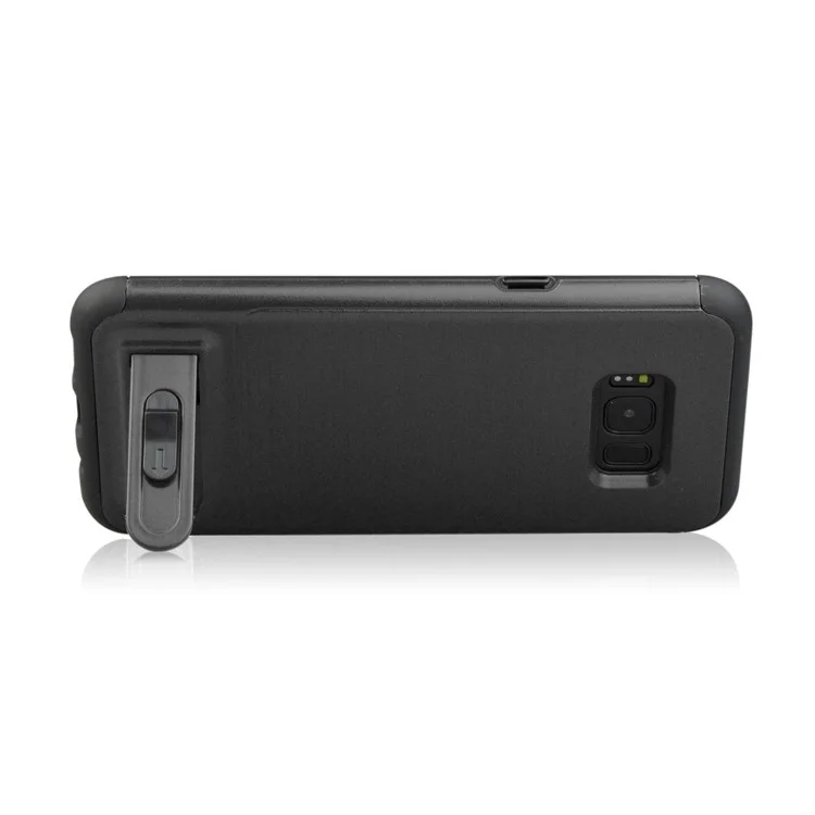 ANGIBABE Card Holder Brushed PC + TPU Back Case with Kickstand for Samsung Galaxy S8 G950 - Black