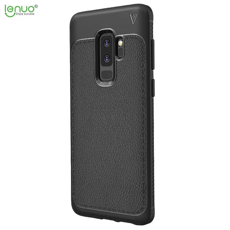 LENUO Litchi Grain Soft TPU Phone Case for Samsung Galaxy S9+ G965 - Black