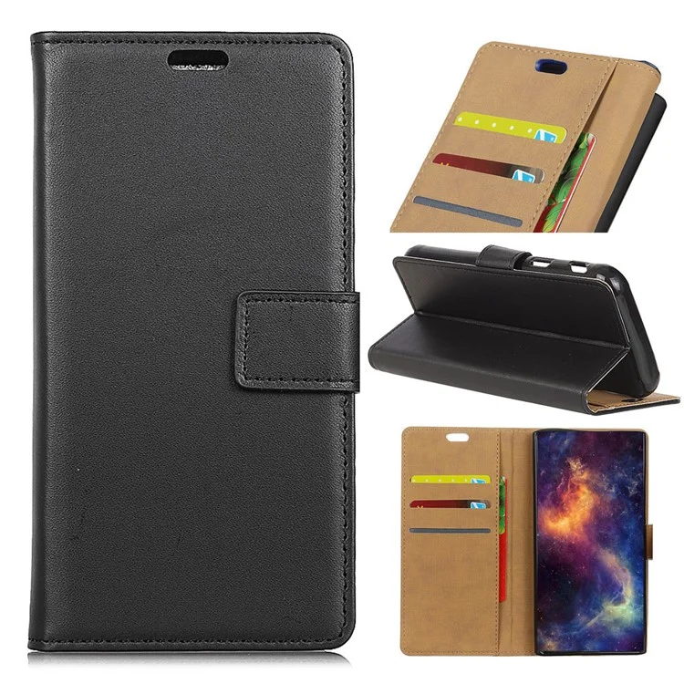 Para o Samsung Galaxy S9 G960 Folio Flip Stand Stand Leather Case - Preto