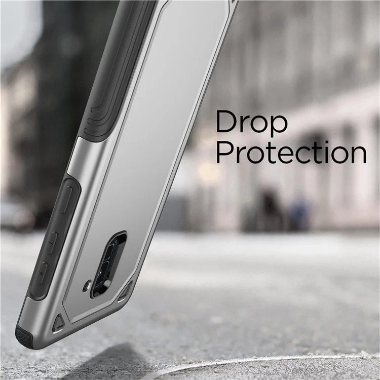 Plastic + TPU Hybrid Rugged Armor Protection Case for Samsung Galaxy A8 (2018) - Silver