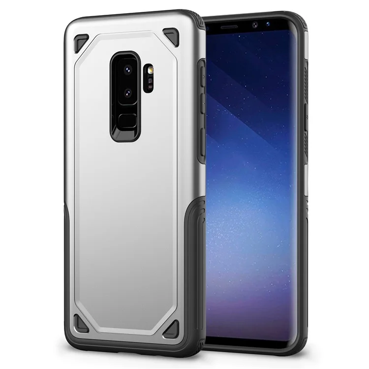 Plastic + TPU Hybrid Rugged Armor Protective Case for Samsung Galaxy S9+ G965 - Silver