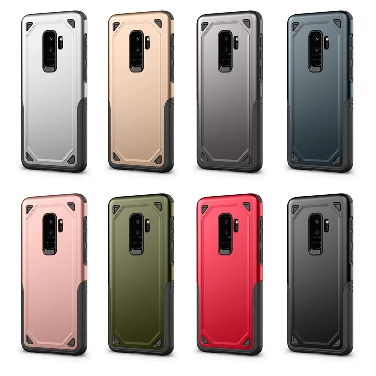 Plastic + TPU Hybrid Rugged Armor Protective Case for Samsung Galaxy S9+ G965 - Silver