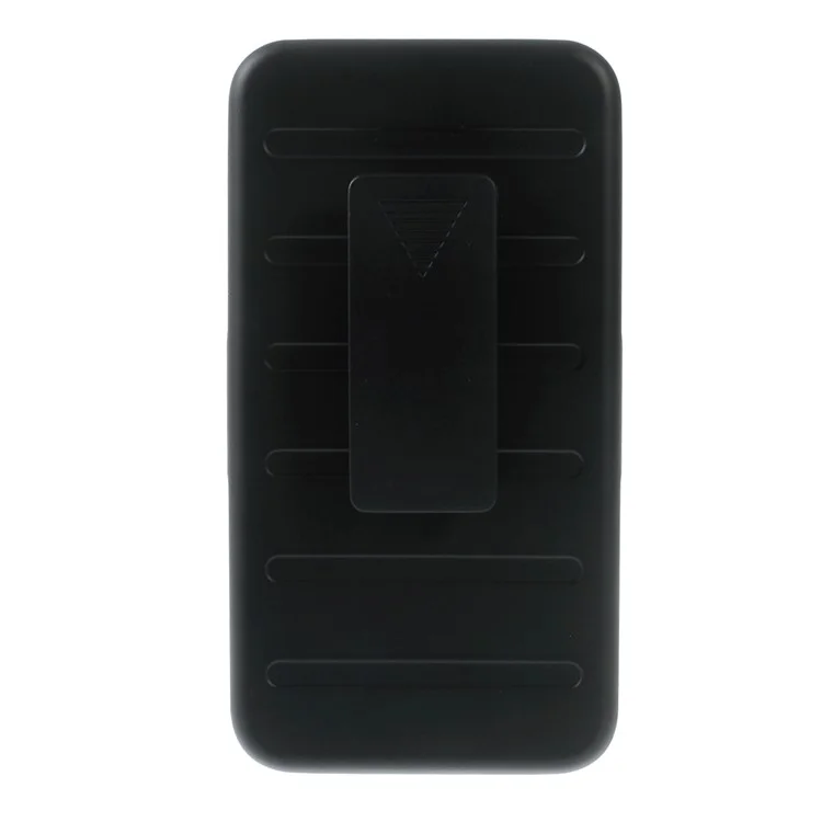 For Samsung Galaxy Grand Prime SM-G530 Belt Clip Kickstand PC Silicone Phone Case - Black