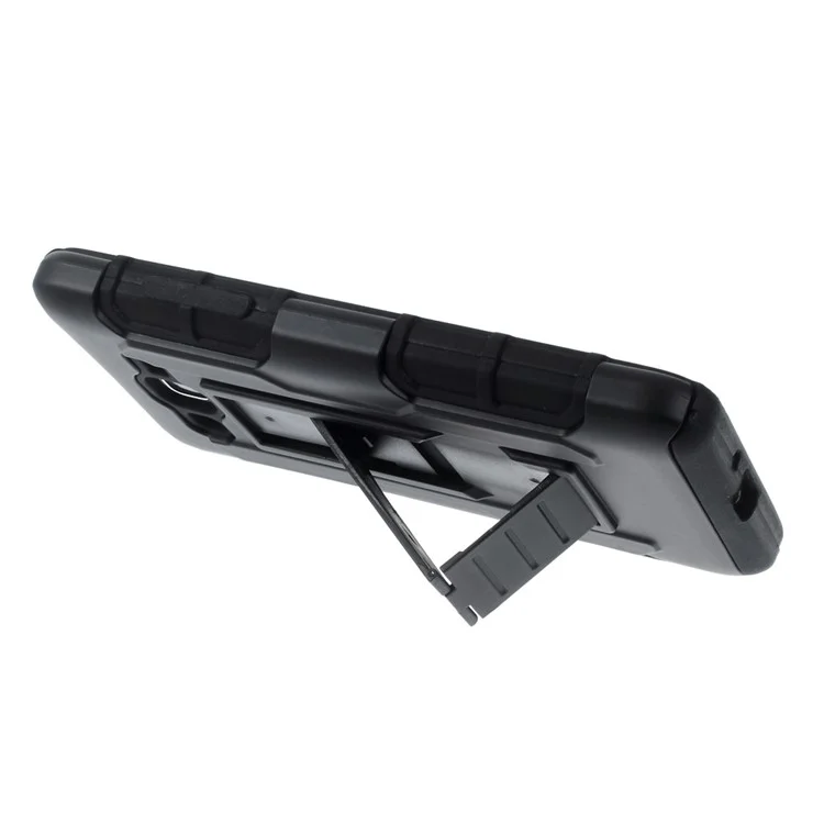 For Samsung Galaxy Grand Prime SM-G530 Belt Clip Kickstand PC Silicone Phone Case - Black