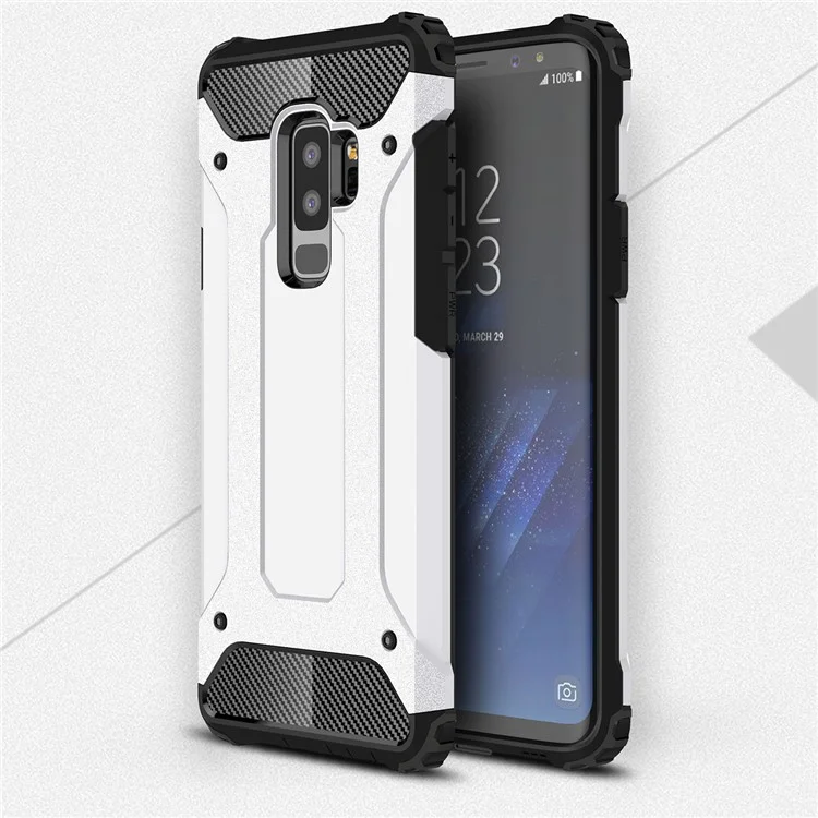 Armor Guard Plastic + TPU Hybrid Case for Samsung Galaxy S9+ G965 - White