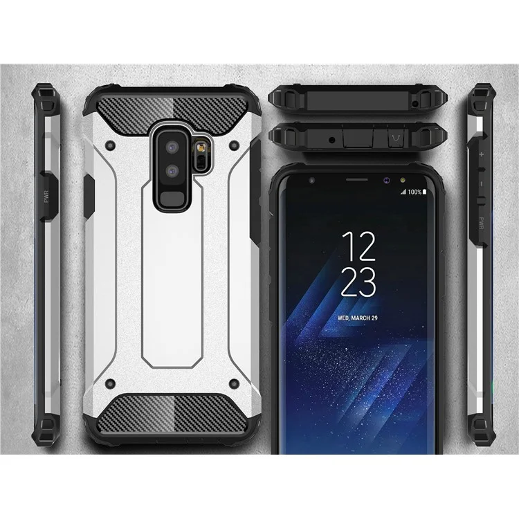 Armor Guard Plastic + TPU Hybrid Case for Samsung Galaxy S9+ G965 - White