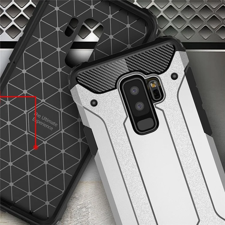 Armor Guard Plastic + TPU Hybrid Case for Samsung Galaxy S9+ G965 - White