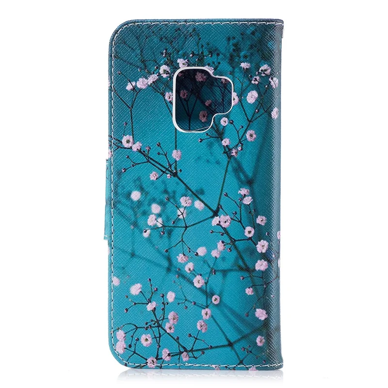 Pattern Printing Stand Wallet Leather Mobile Phone Case for Samsung Galaxy S9 - Wintersweet