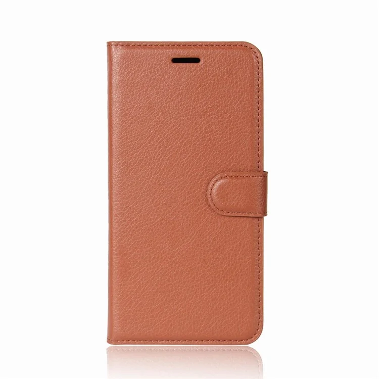 Litchi Skin Magnetic Lederstand Cover Für Samsung Galaxy S9+ G965 Brieftasche Design Telefonhülle - Braun