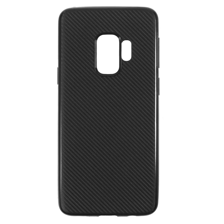 Carbon Fiber Texture Soft TPU Protective Case for Samsung Galaxy S9 - Black