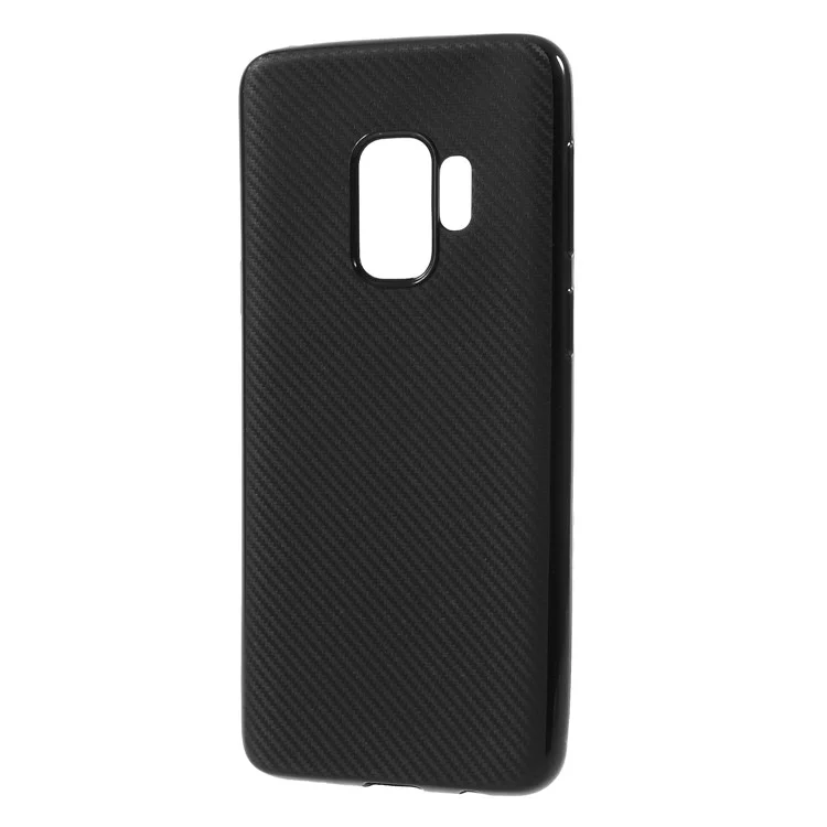 Carbon Fiber Texture Soft TPU Protective Case for Samsung Galaxy S9 - Black