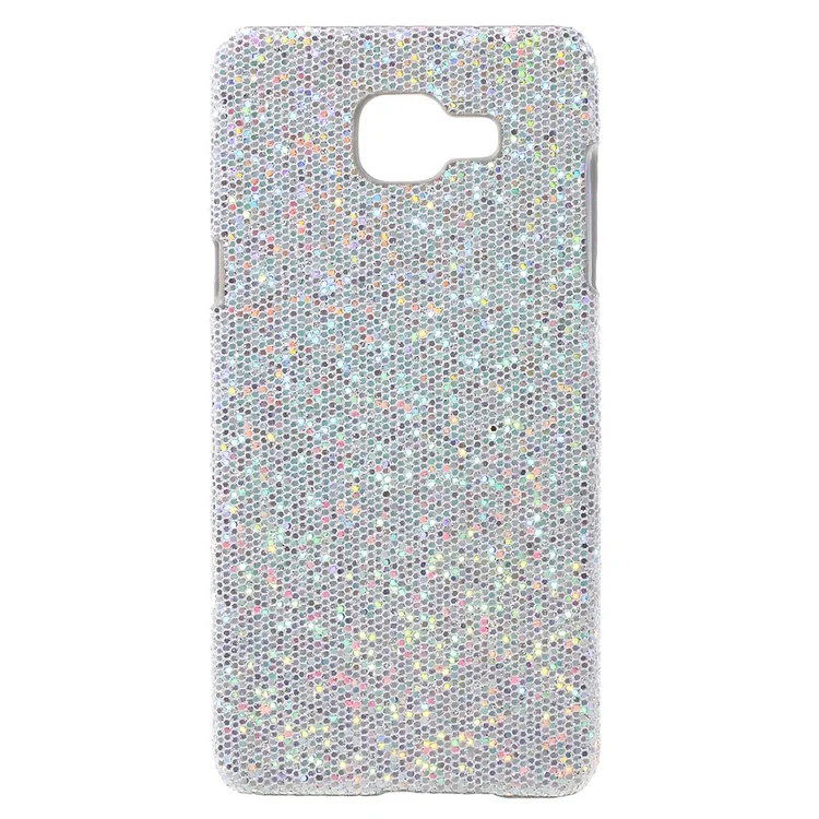 Glitter Sequins Leather Skin Hard Case for Samsung Galaxy A5 SM-A510F (2016) - Silver