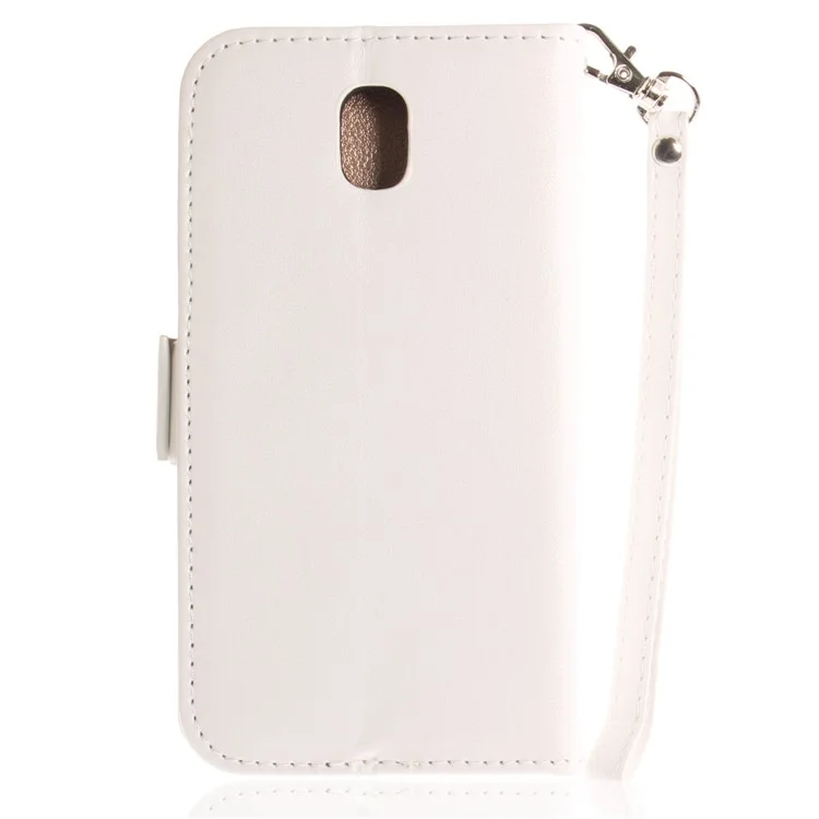 Butterfly Pattern Leather Wallet Cover for Samsung Galaxy J5 Pro (2017) / J5 (2017) EU Version - White