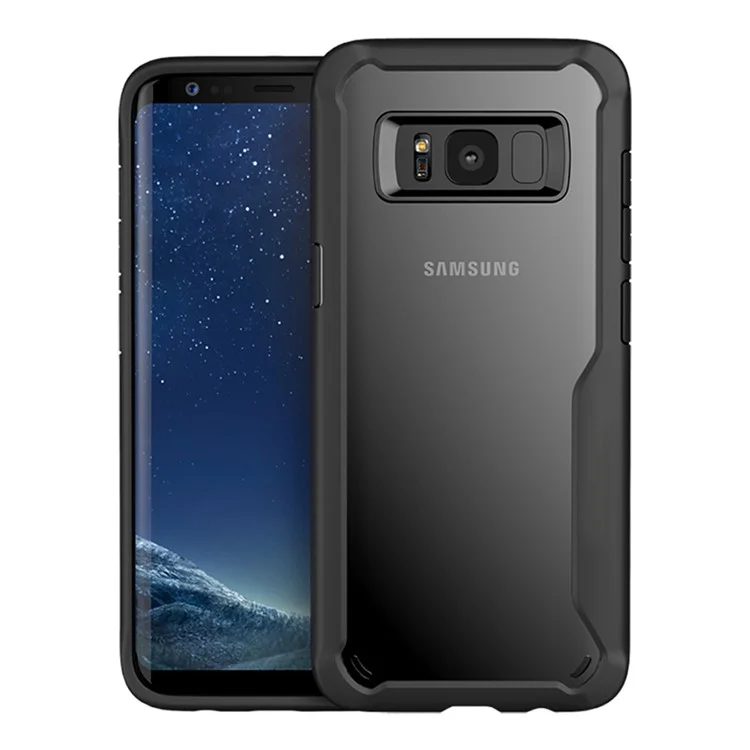 Transparent PC + TPU Anti-drop Hybrid Back Cover for Samsung Galaxy S8 G950 - Black