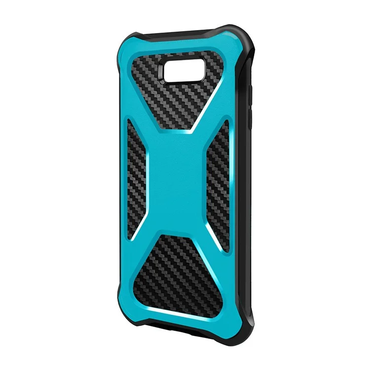 Carbon Fiber Texture PC + TPU Kickstand Belt Clip Hybrid Case for Samsung Galaxy J7 V/J7 Perx/J7 Sky Pro - Baby Blue