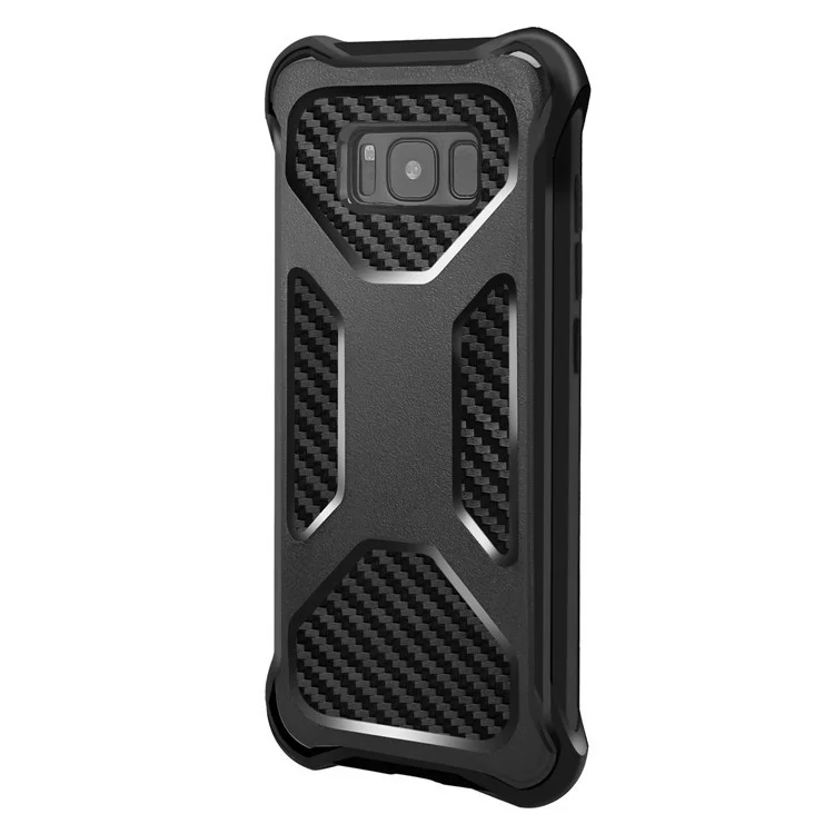 Carbon Fiber Texture PC + TPU Kickstand Belt Clip Mobile Case for Samsung Galaxy Note 8 N950 - Black