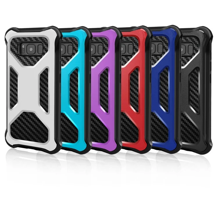 Carbon Fiber Texture PC + TPU Kickstand Belt Clip Mobile Case for Samsung Galaxy Note 8 N950 - Black