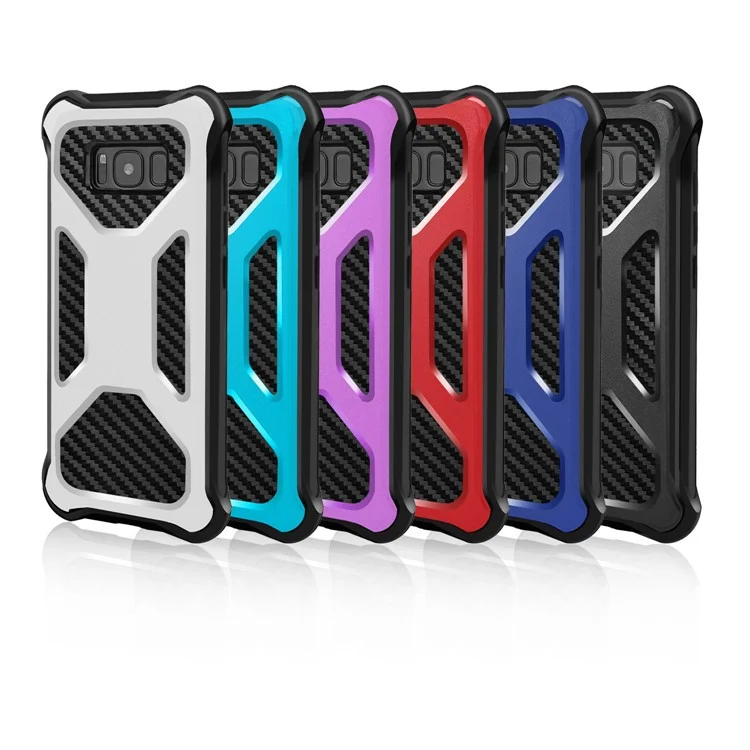 Anti-shock Matte PC + Carbon Fiber Texture TPU Combo Case for Samsung Galaxy S8+ SM-G955 - Black