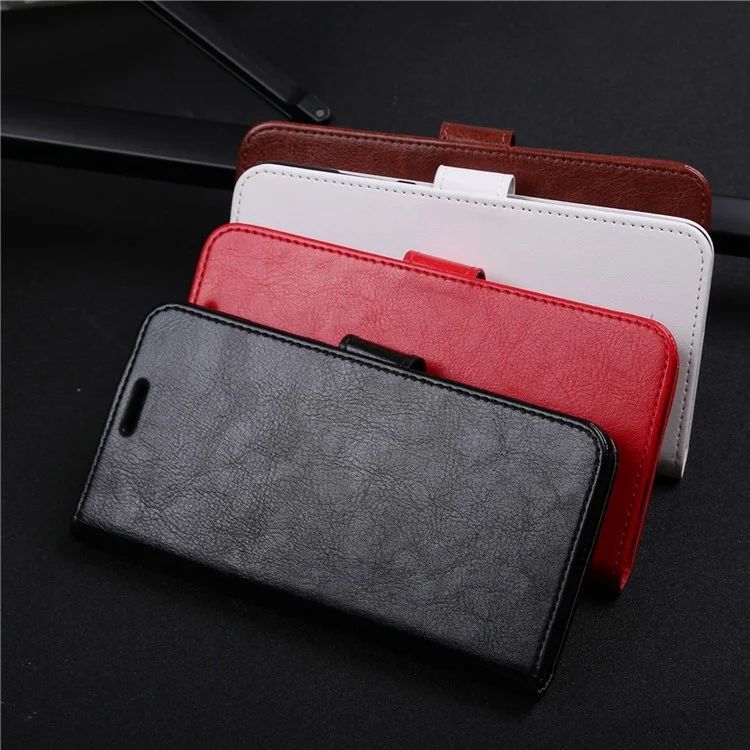 Crazy Horset Wallet Cellel Cell Case Para Samsung Galaxy S9 G960 - Vermelho