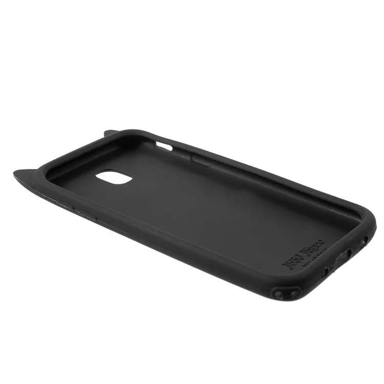 3D Bearded Cat Silicone Soft Phone Cover for Samsung Galaxy J5 (2017) EU Version / J5 Pro (2017) - Black
