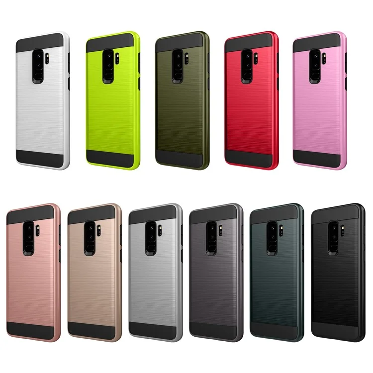 Brushed TPU + PC Hybrid Phone Case for Samsung Galaxy S9+ G965 - Rose Gold
